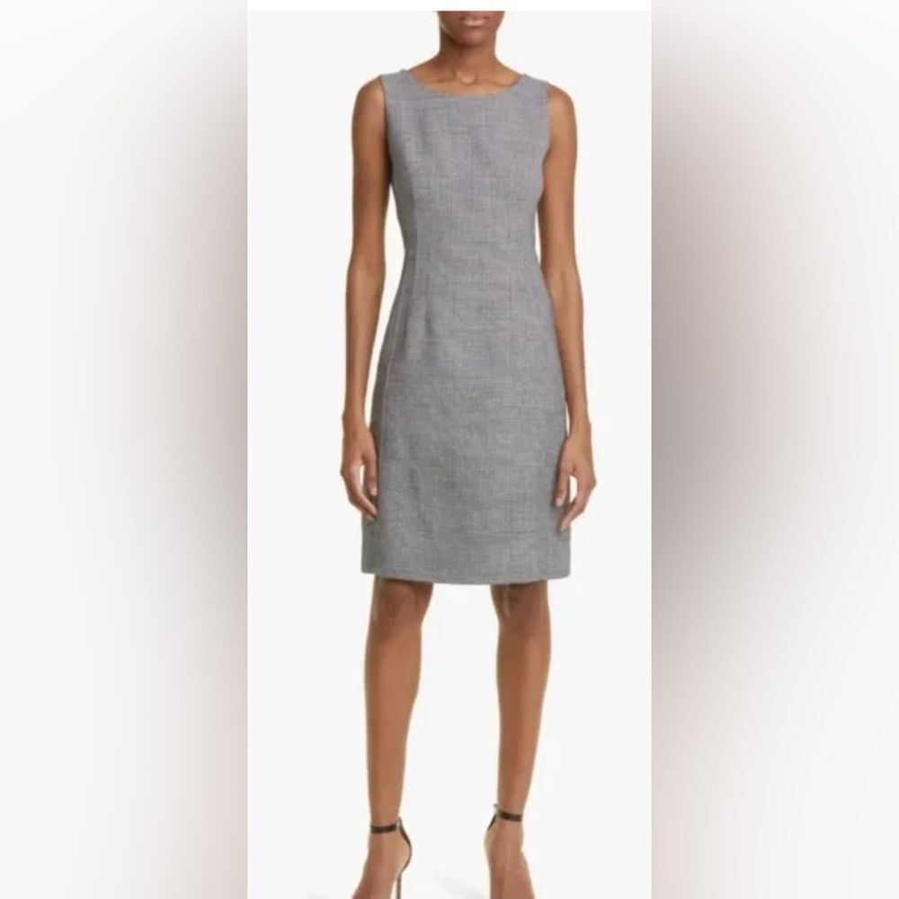 Elie Tahari Sheath Dress  Gray wool blend Sleeveless 10